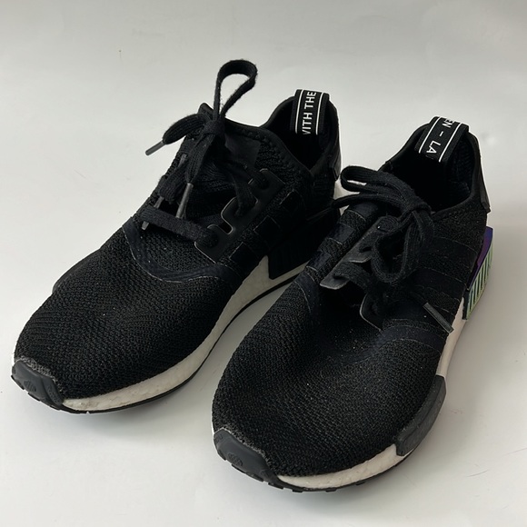 Adidas NMD_R1 Womens Running Shoes Core Black Metallic EE5172 Size 6.5 - Picture 2 of 8